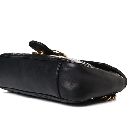 Gucci Calfskin Matelasse Mini GG Marmont Shoulder Bag Black 9 of 16