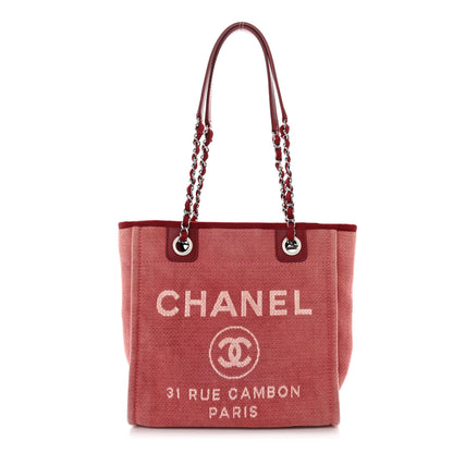 Chanel Canvas Mini Deauville Tote Red 1 of 10