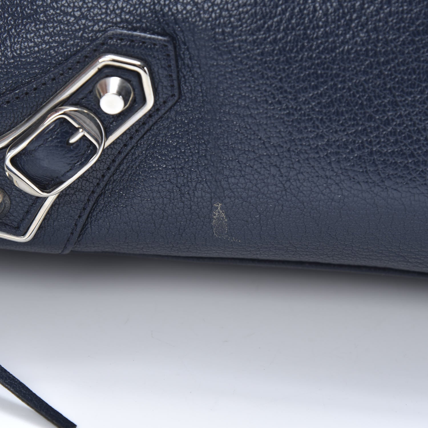 Balenciaga Chevre Silver Metallic Edge Hardware City Bleu Nuit Dark Sea 12 of 12
