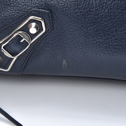 Balenciaga Chevre Silver Metallic Edge Hardware City Bleu Nuit Dark Sea 12 of 12