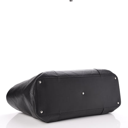 Chanel Calfskin Chevron CC All Day Long Boston Black 4 of 7