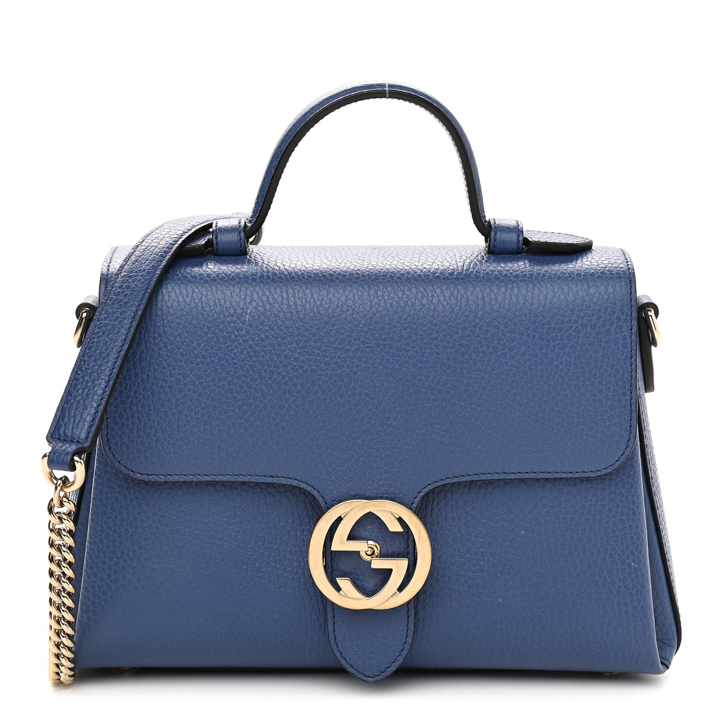 Dollar Calfskin Interlocking G Top Handle Shoulder Bag Caspian
