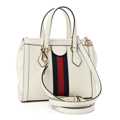 Gucci Textured Calfskin Web Small Ophidia Tote Bag Mystic White 3 of 9