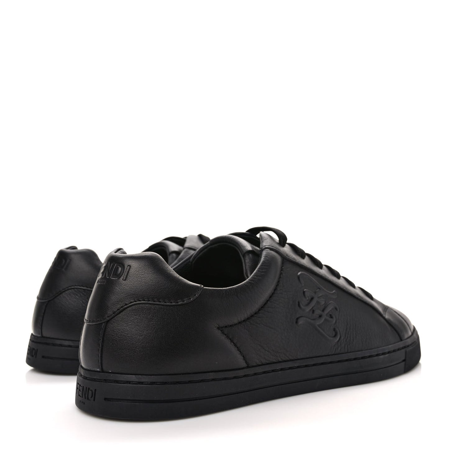 Vitello Karligraphy Embossed Low Top Sneakers 8 Black
