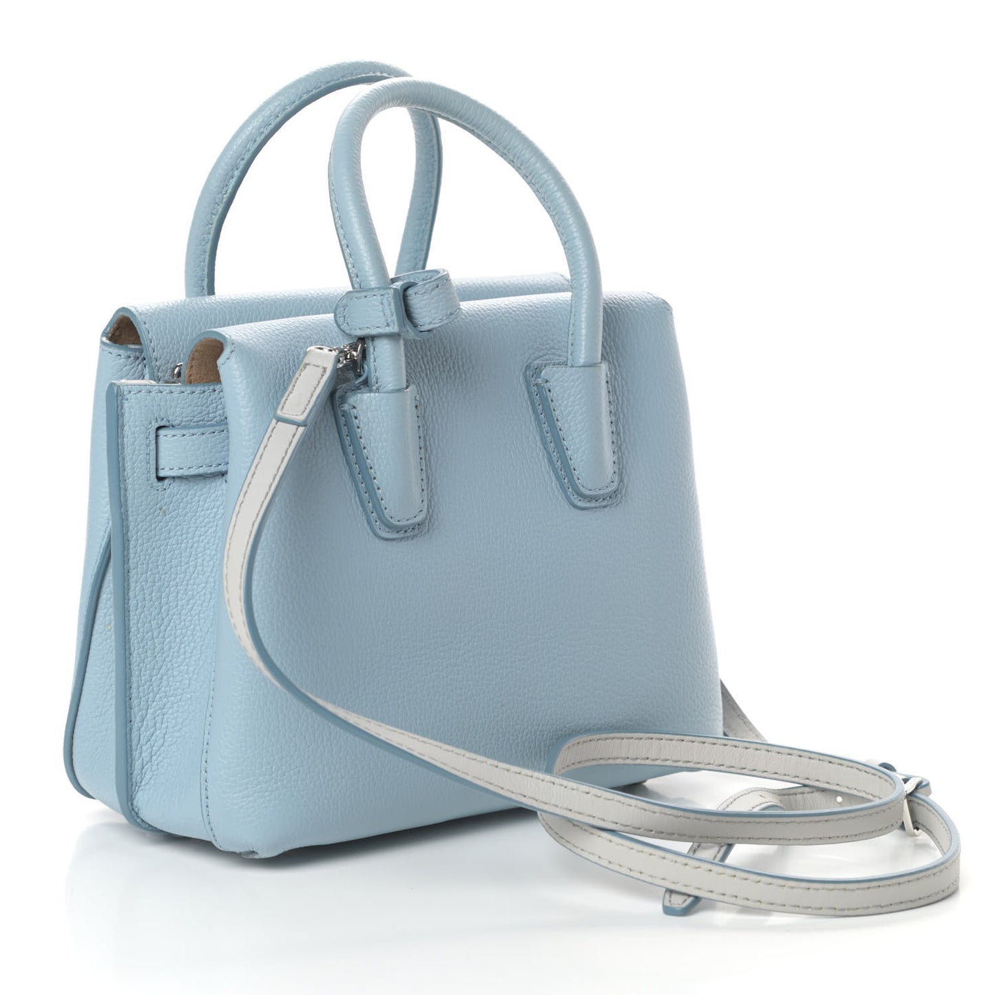 Grained Calfskin Mini Milla Tote Sky Blue
