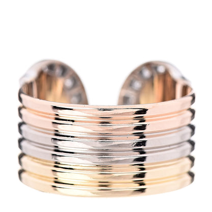 Cartier 18K Pink Yellow White Gold Diamond C De Ring 53 6.25 3 of 4