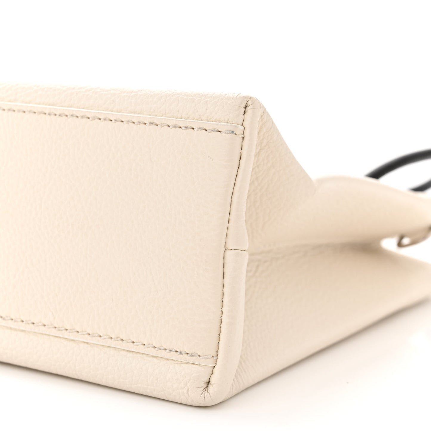 Calfskin Logo XXS Shopping Tote White
