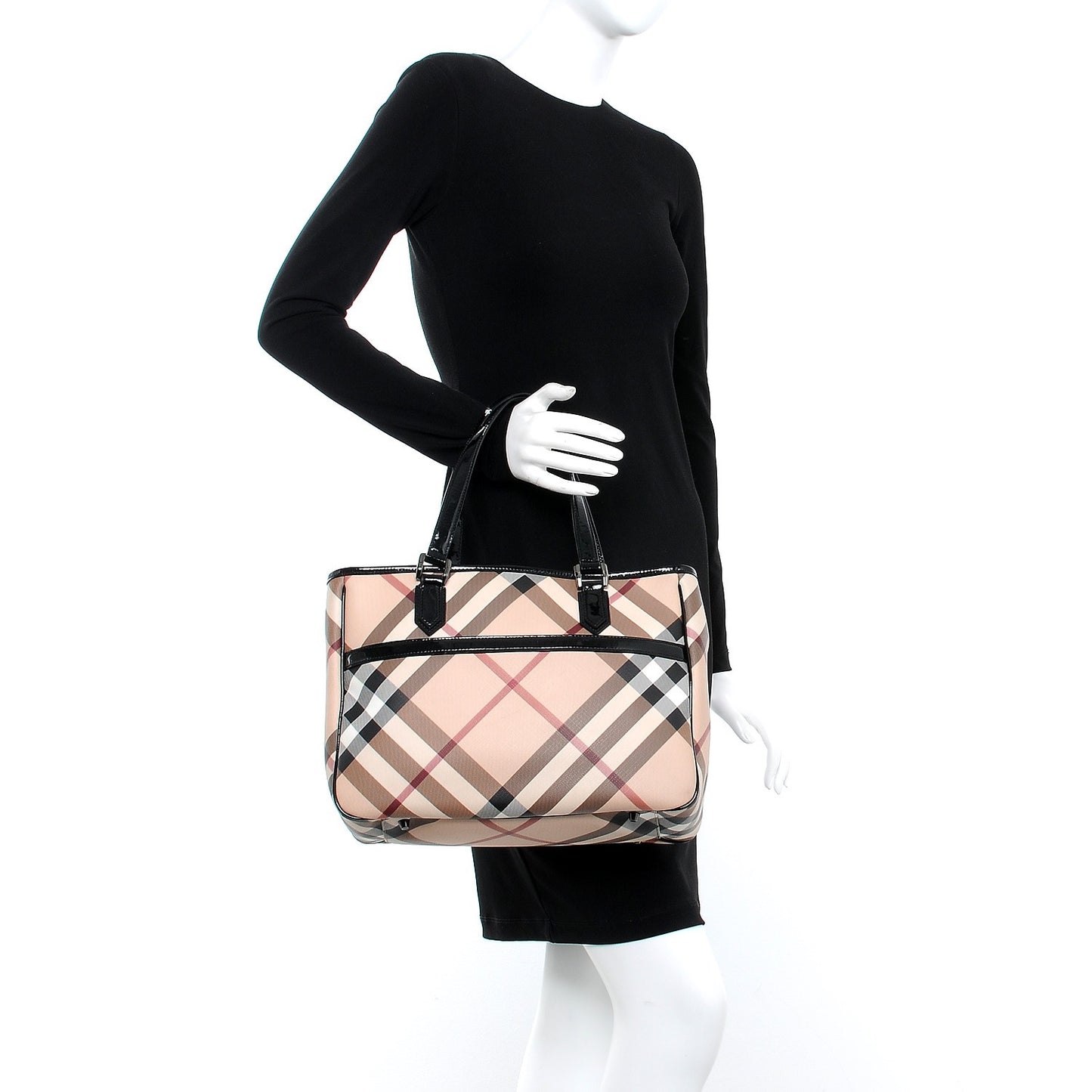 Supernova Check Tote Black