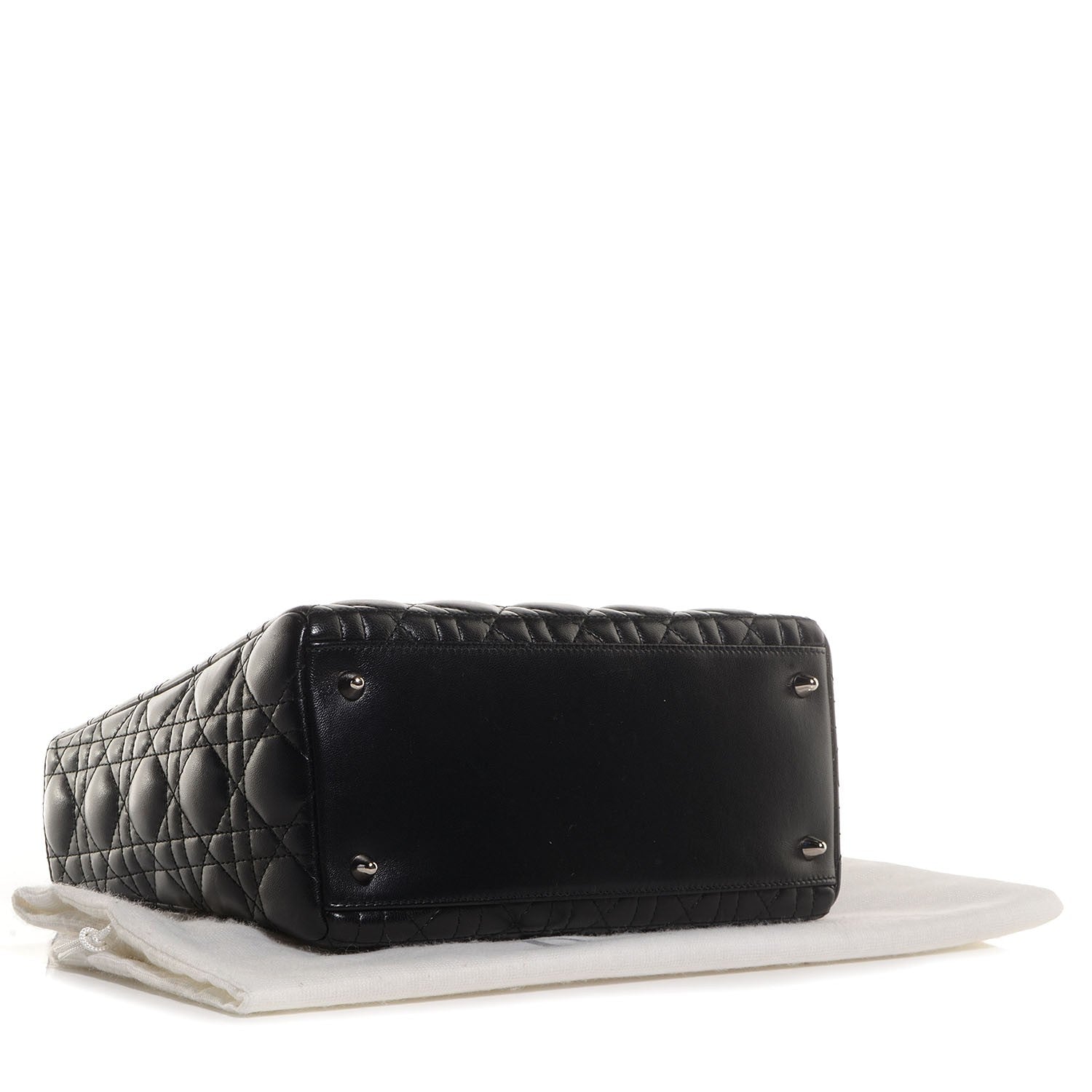 Christian Dior Lambskin Cannage Medium Lady Dior Black 4 of 9