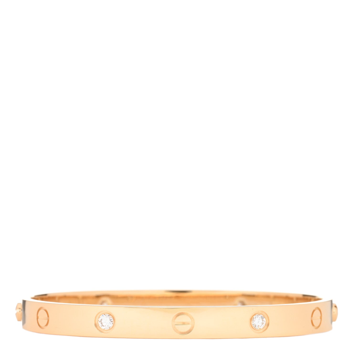 Cartier 18K Yellow Gold 4 Diamond LOVE Bracelet 18 2 of 3