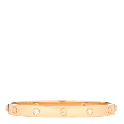 Cartier 18K Yellow Gold 4 Diamond LOVE Bracelet 18 2 of 3
