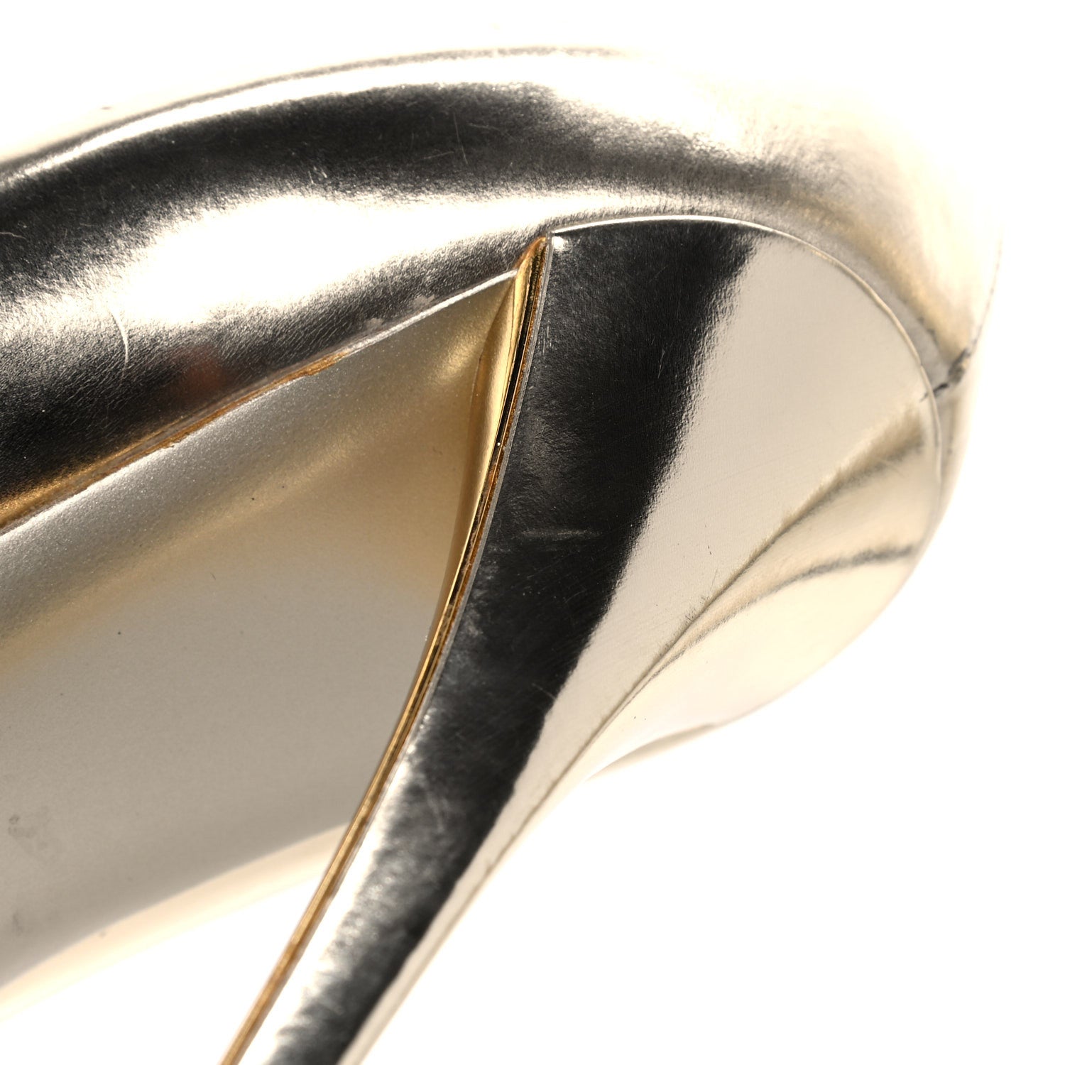 Saint Laurent Calfskin Clara Pumps 40 Gold 14 of 21