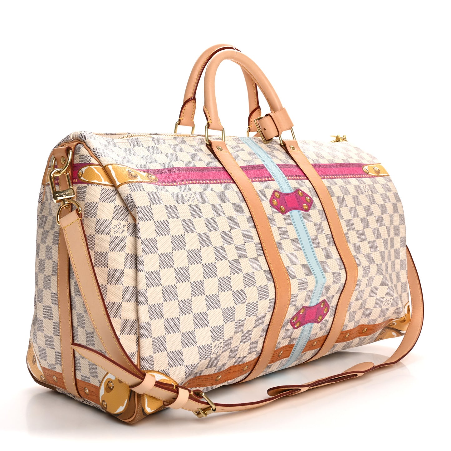 Damier Azur Summer Trunks Hawaii Keepall Bandouliere 50