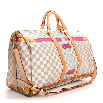 Louis Vuitton Damier Azur Summer Trunks Hawaii Keepall Bandouliere 50 2 of 16