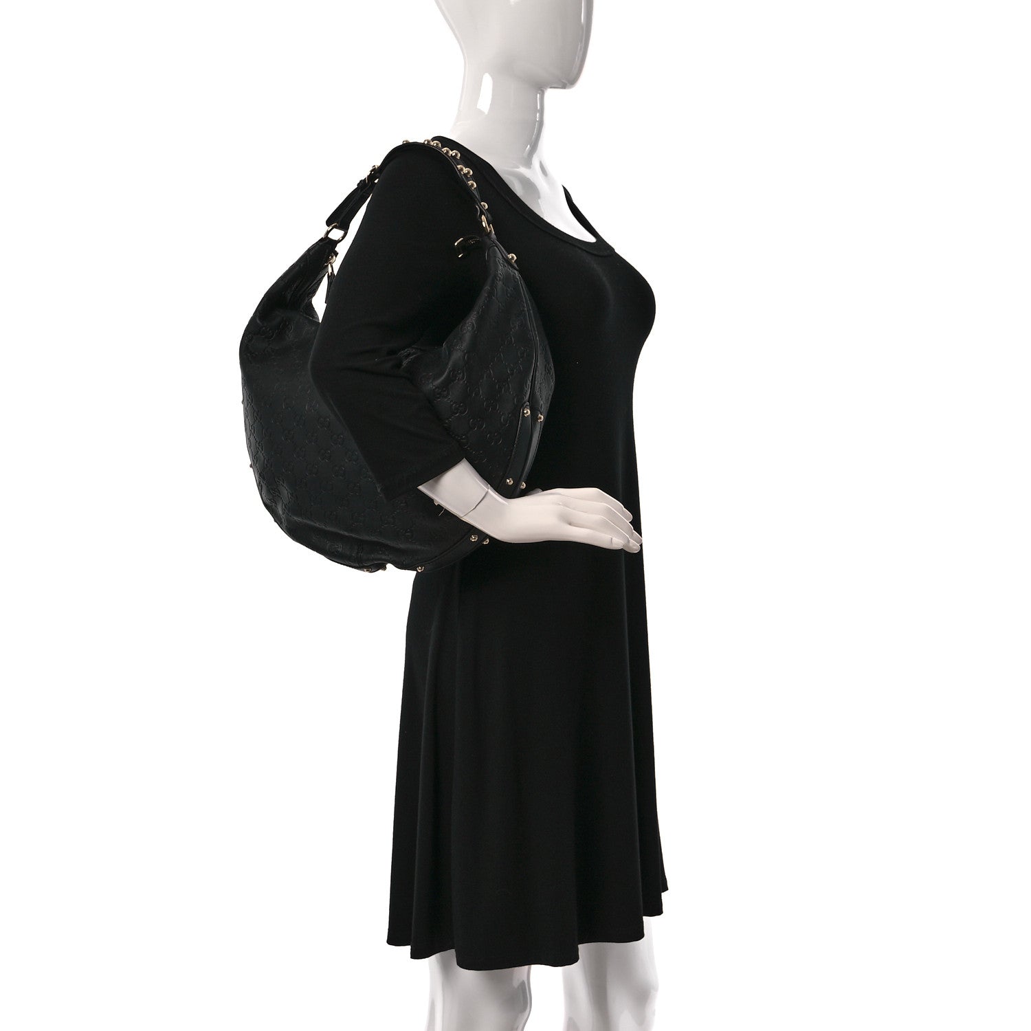 Gucci Guccissima Large Biba Hobo Black 2 of 9