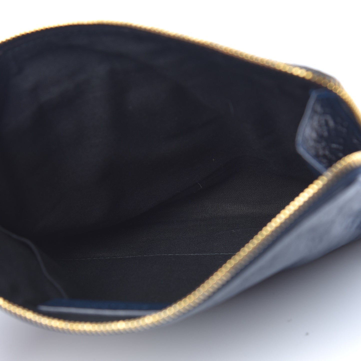 Agneau Giant 12 Gold Hardware Pouch Clutch Bleu Obscur