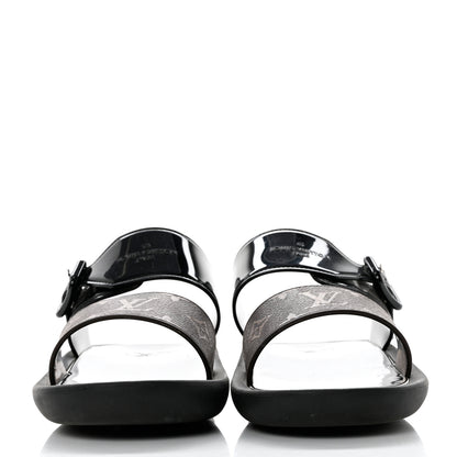 Louis Vuitton Monogram Sunbath Flat Mule Sandals 39 Black 2 of 8