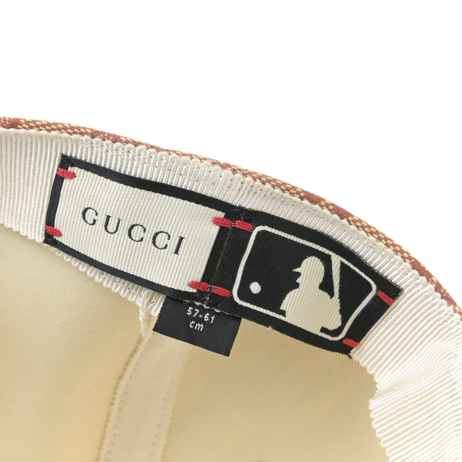 Gucci X MLB Monogram NY Yankees Baseball Hat 57-61 Beige Ruggine 5 of 9