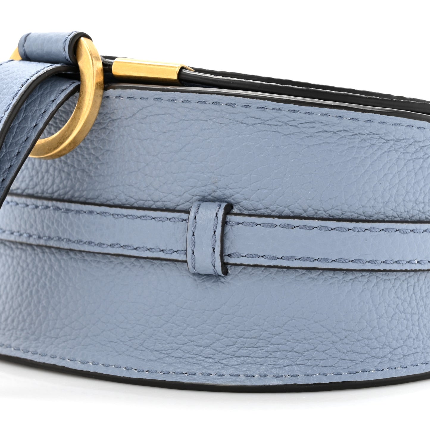 Calfskin Nano Marcie Round Crossbody Bag Shady Blue