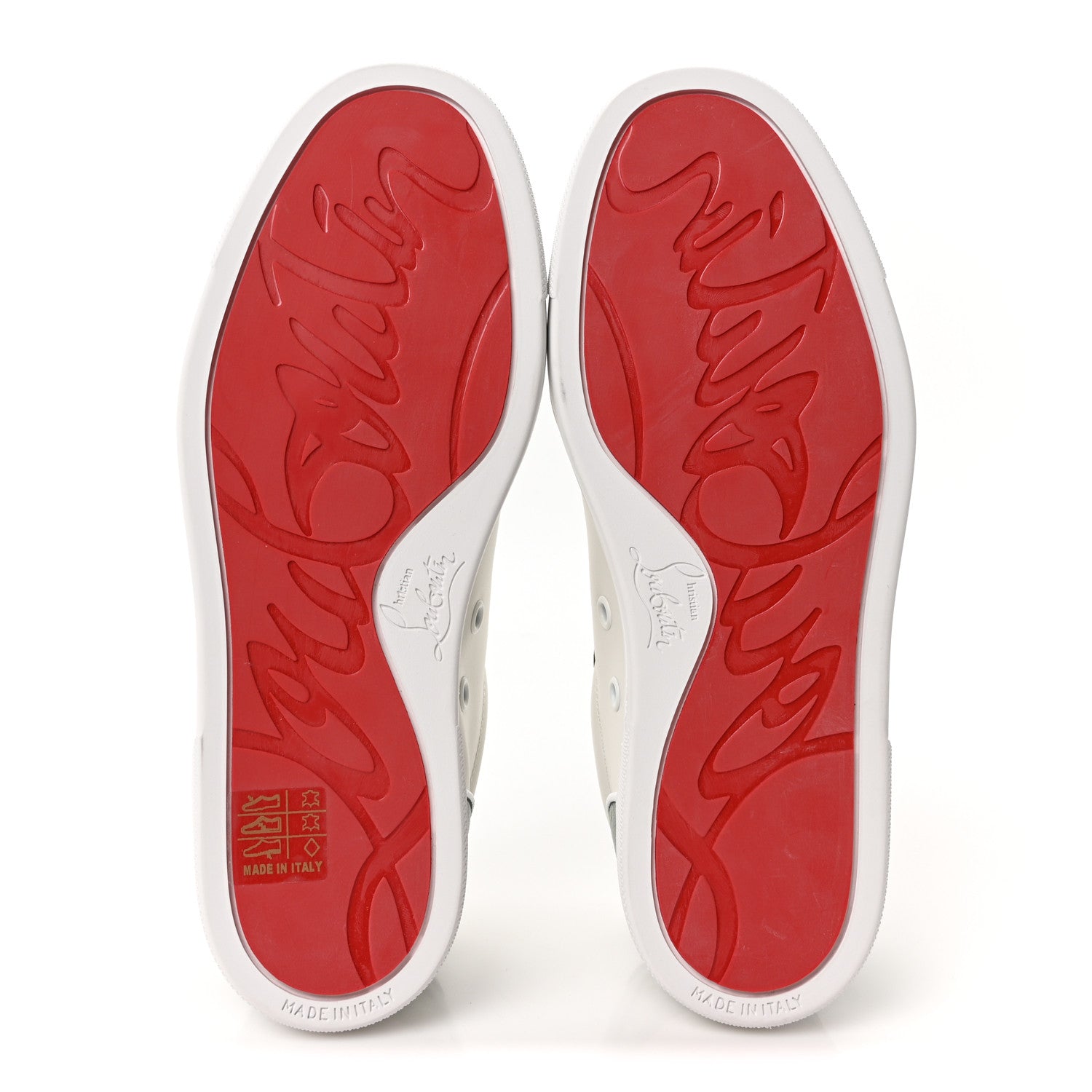 Christian Louboutin Calfskin Laminated Nappa Womens Fun Vieira Flat Sneakers 36.5 White Vertlaine 6 of 9