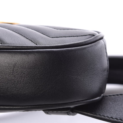 Gucci Calfskin Matelasse GG Marmont Belt Bag 85 34 Black 11 of 11