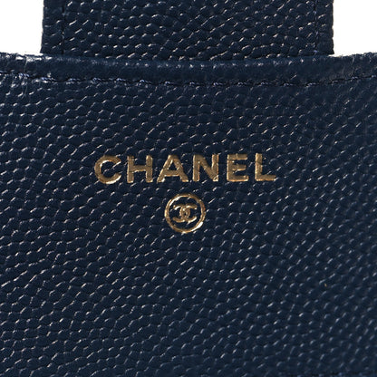 Chanel Caviar Quilted Compact Flap Wallet Navy 6 of 8