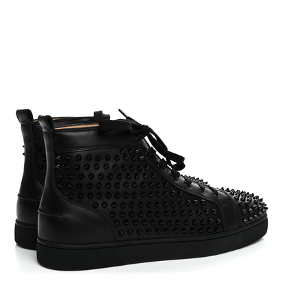 Christian Louboutin Calfskin Mens Louis Spikes Flat Sneakers 43.5 Black 5 of 9