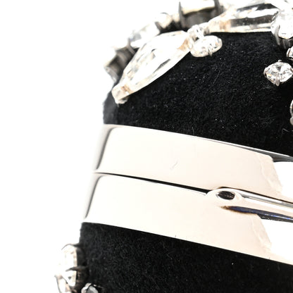 Alexander McQueen Suede Crystal Knuckle Box Clutch Black 8 of 8