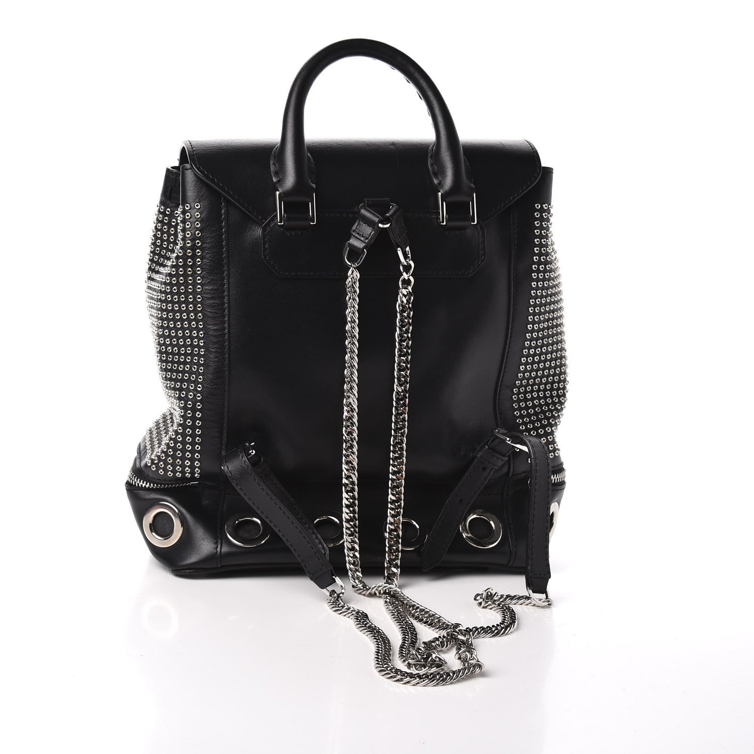 Alexander McQueen Calfskin Grommet Backpack Black 2 of 8