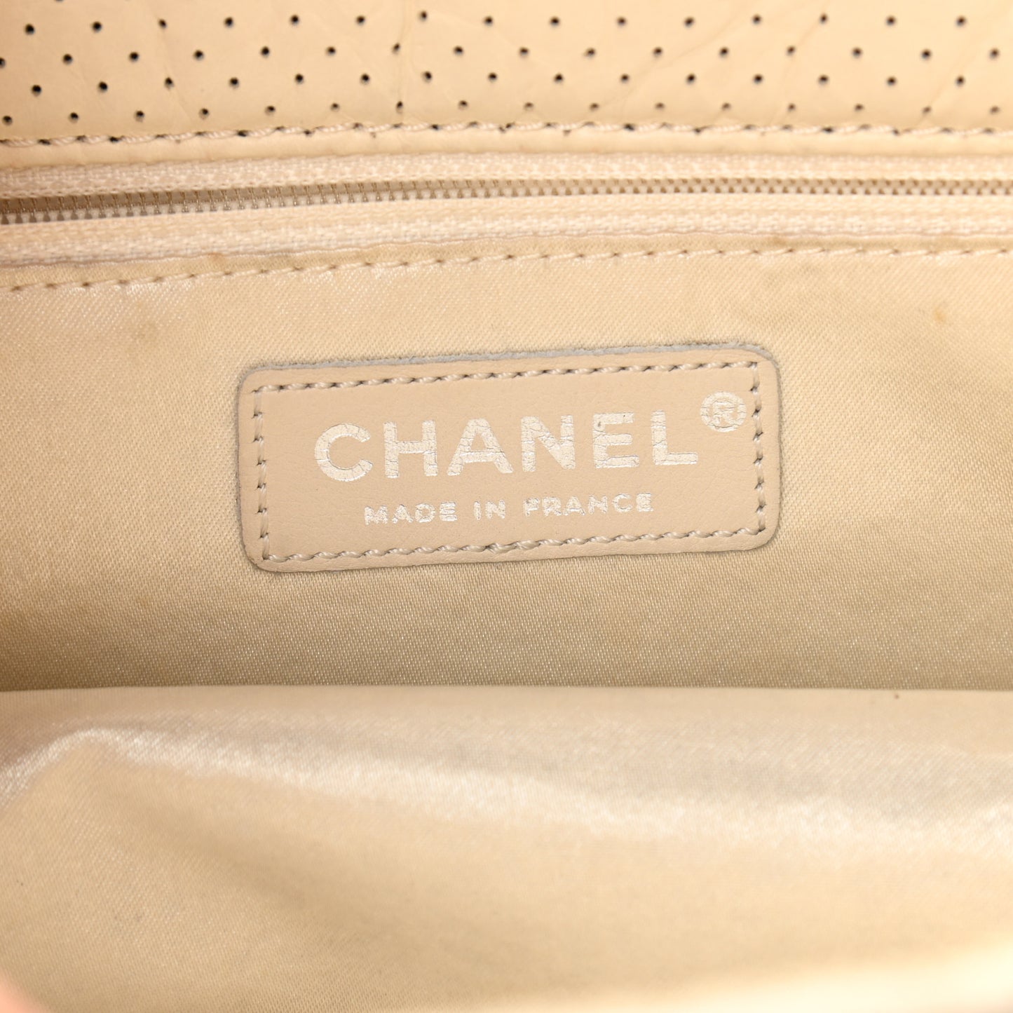 Calfskin Perforated 50's Satchel Beige