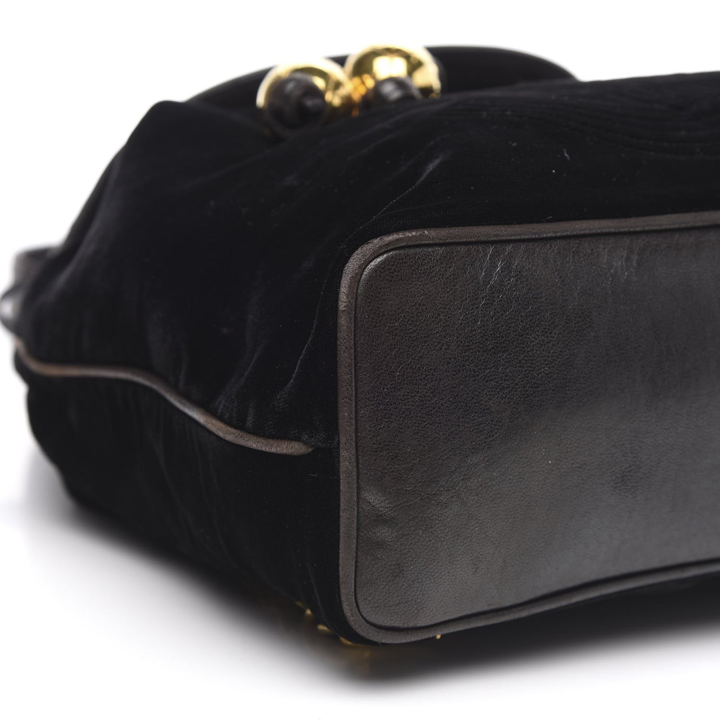 Velvet Drawstring Backpack Black