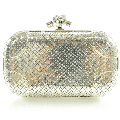 Bottega Veneta Antique Sterling Silver Knot Clutch 1 of 9