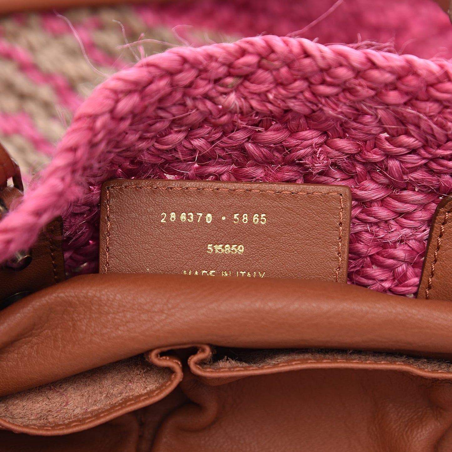 Raffia Panier Two-Toned Raffia Tote Pink Natural