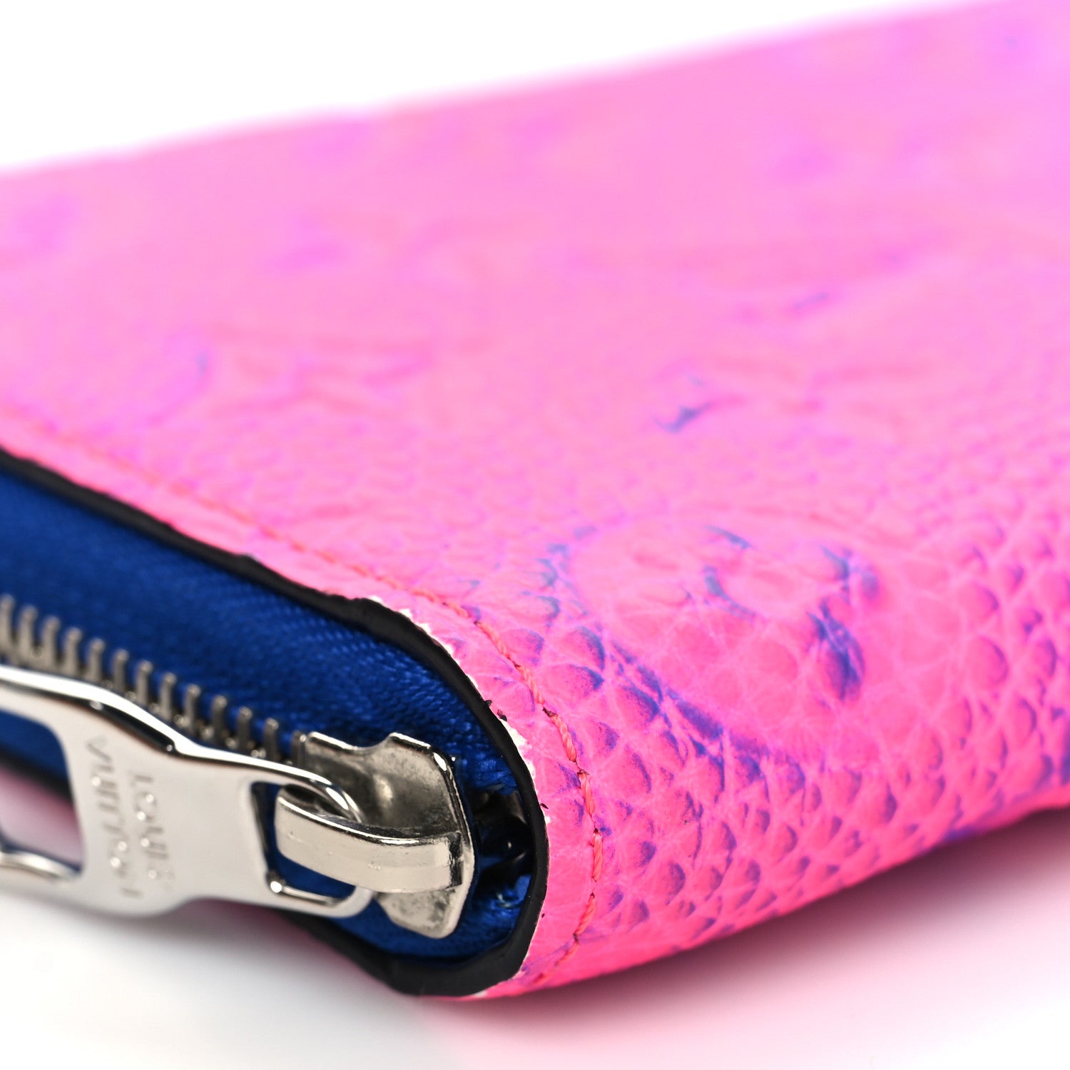 Louis Vuitton Taurillon Illusion Zippy Vertical Wallet Bleu Rose 10 of 11