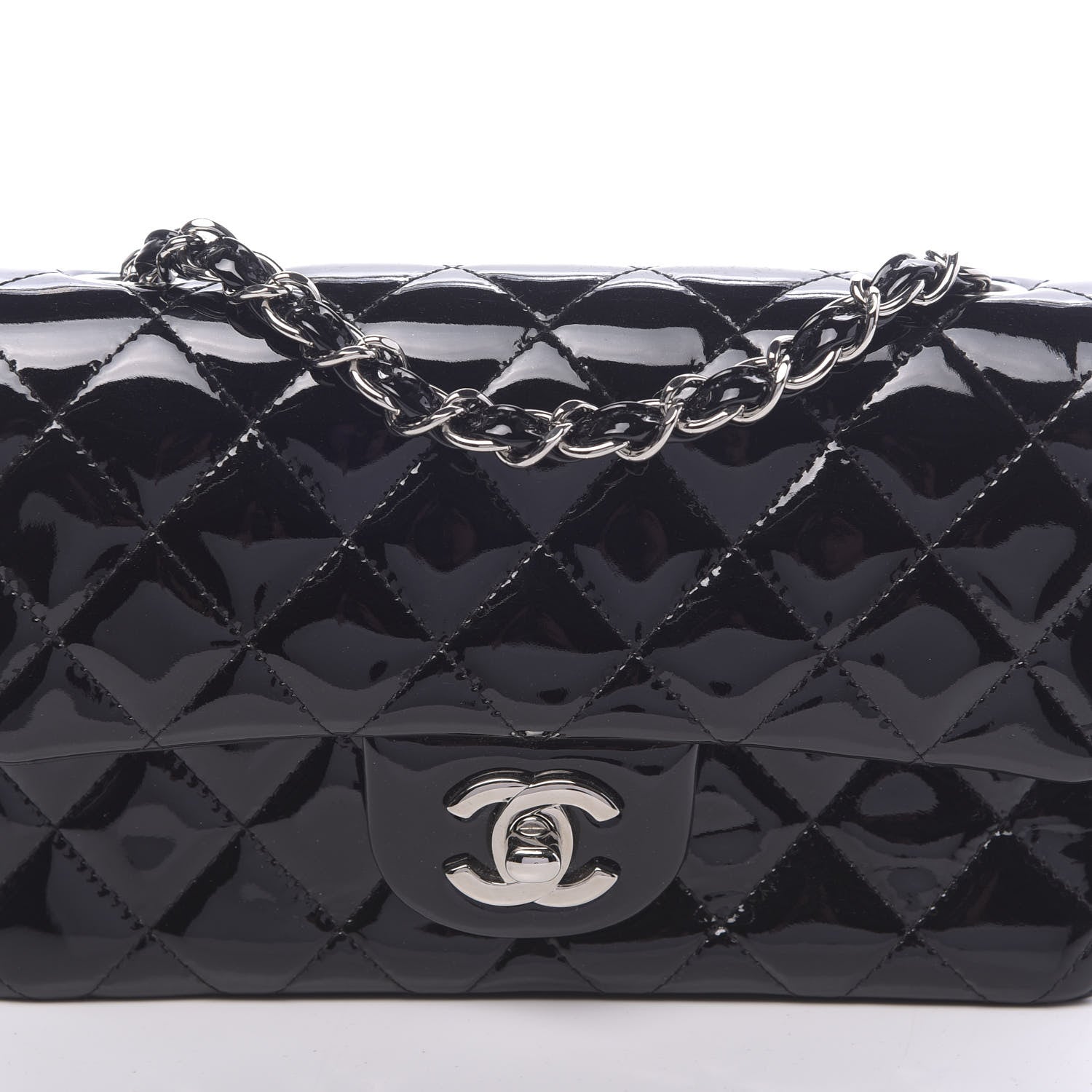 Chanel Patent Calfskin Quilted Mini Rectangular Flap Black 8 of 13