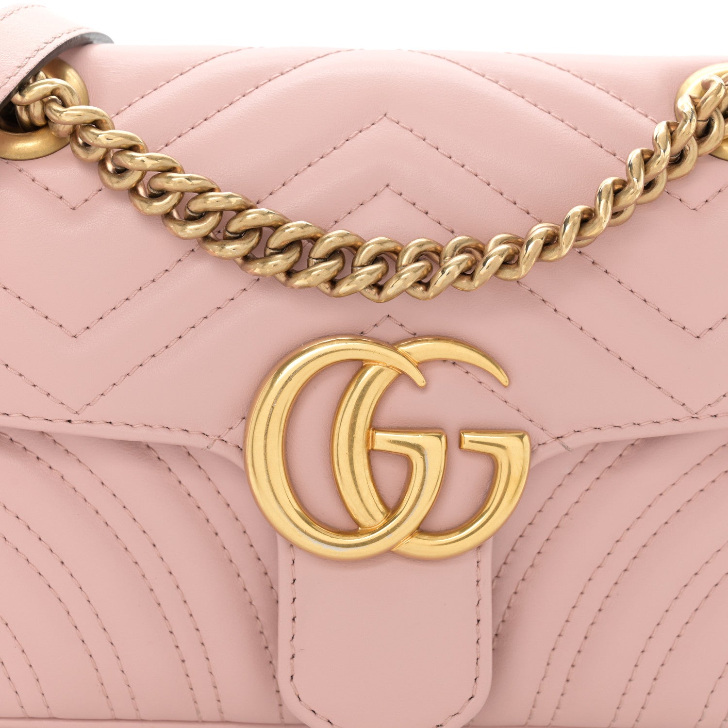 Gucci Calfskin Matelasse Small GG Marmont Shoulder Bag Perfect Pink 8 of 10