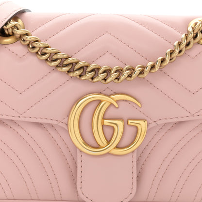 Gucci Calfskin Matelasse Small GG Marmont Shoulder Bag Perfect Pink 8 of 10