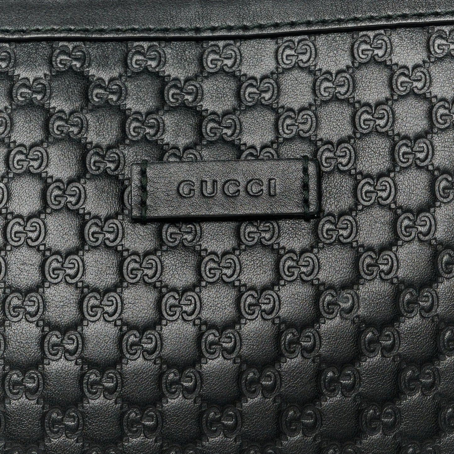 Soft Microguccissima Small Zippered Satchel Black