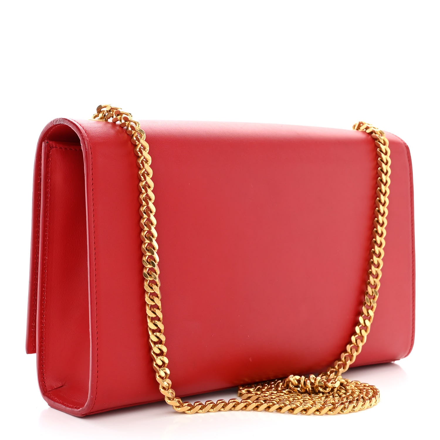 Saint Laurent Smooth Calfskin Medium Classic Monogram Kate Tassel Satchel Red 3 of 12