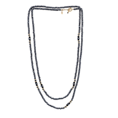 David Yurman 18K Yellow Gold Hematine Black Onyx Cable Berries Tweejoux Necklace 36" 2 of 4