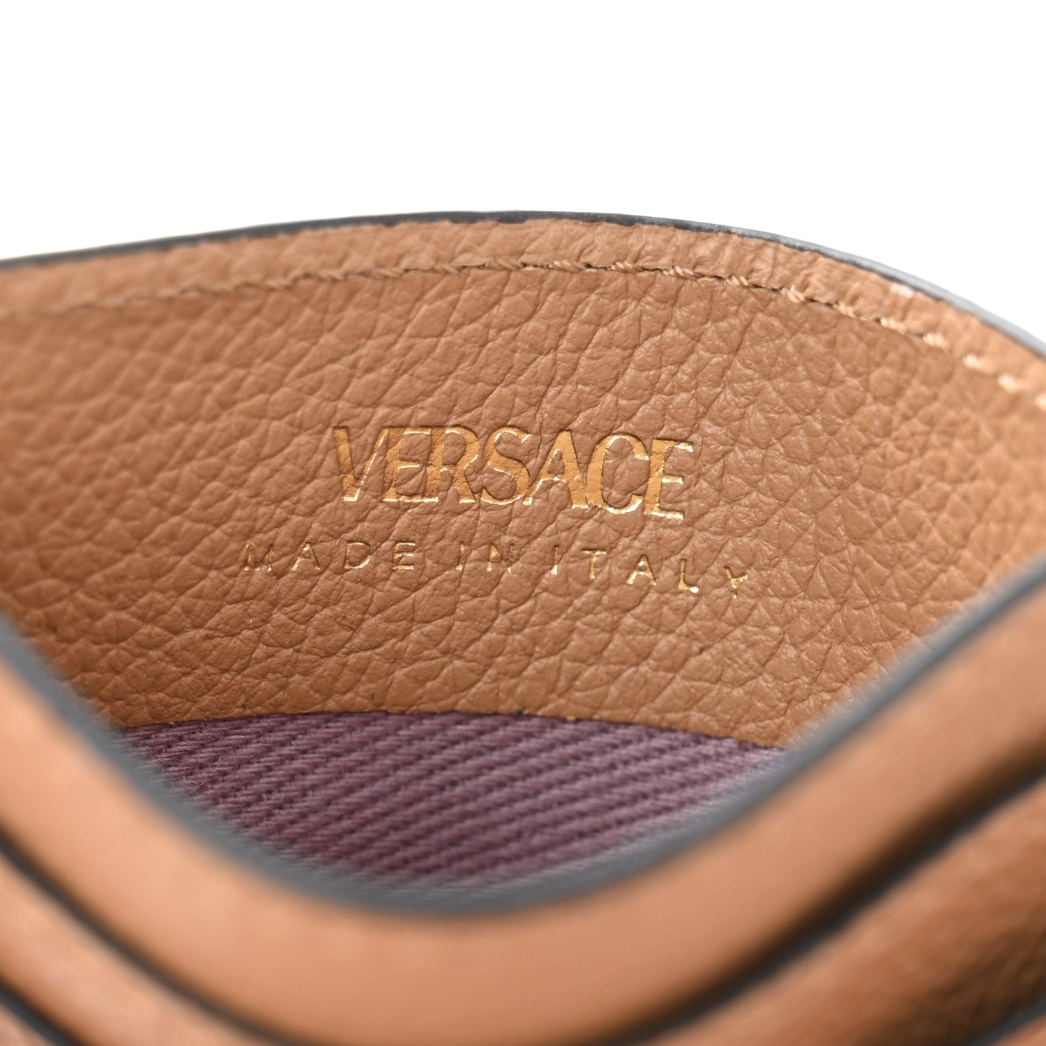 Versace Calfskin Medusa Card Holder Brown 6 of 6