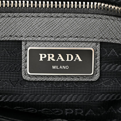 Prada Saffiano Travel Shopping Tote Mercurio 6 of 13