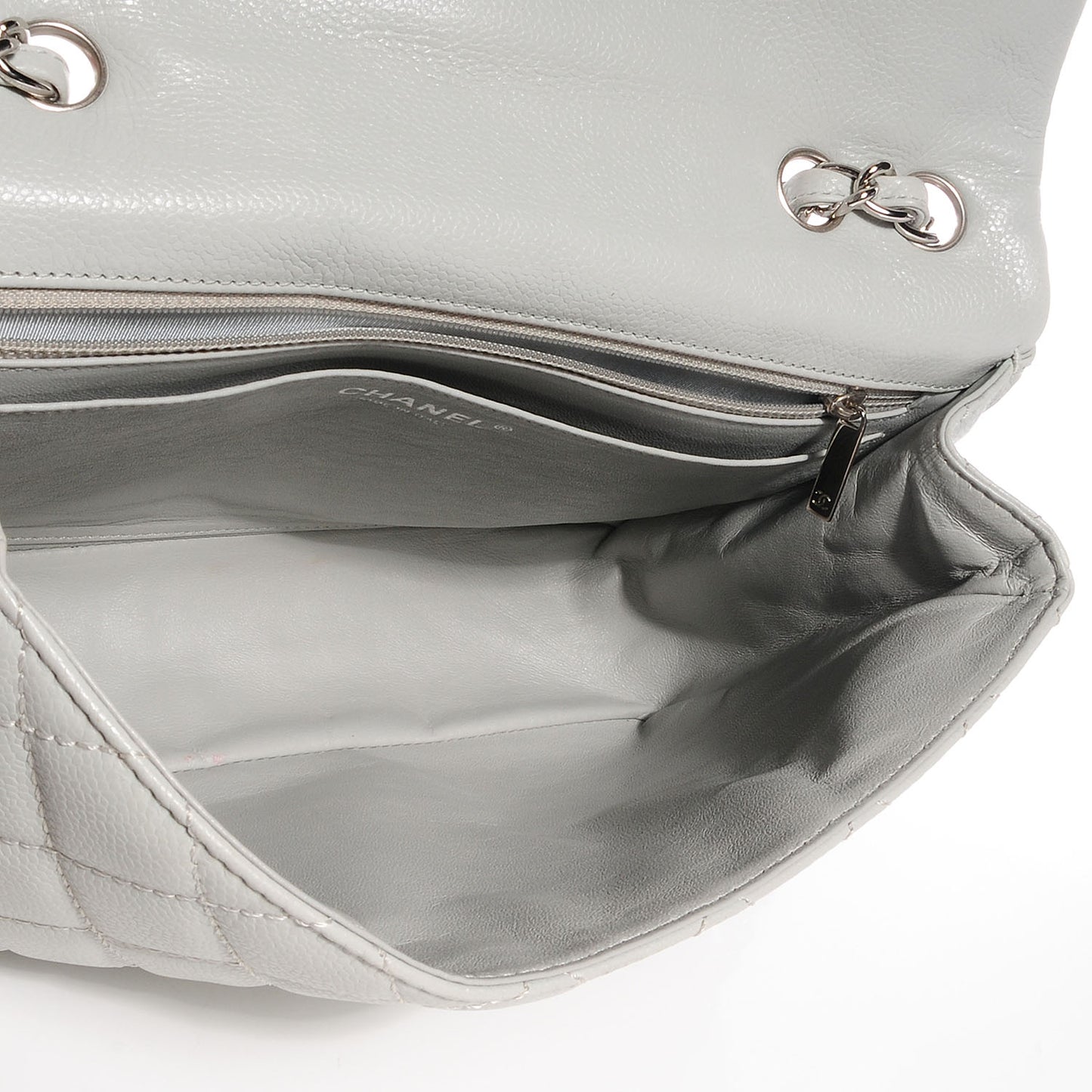 Caviar Jumbo Single Flap Grey