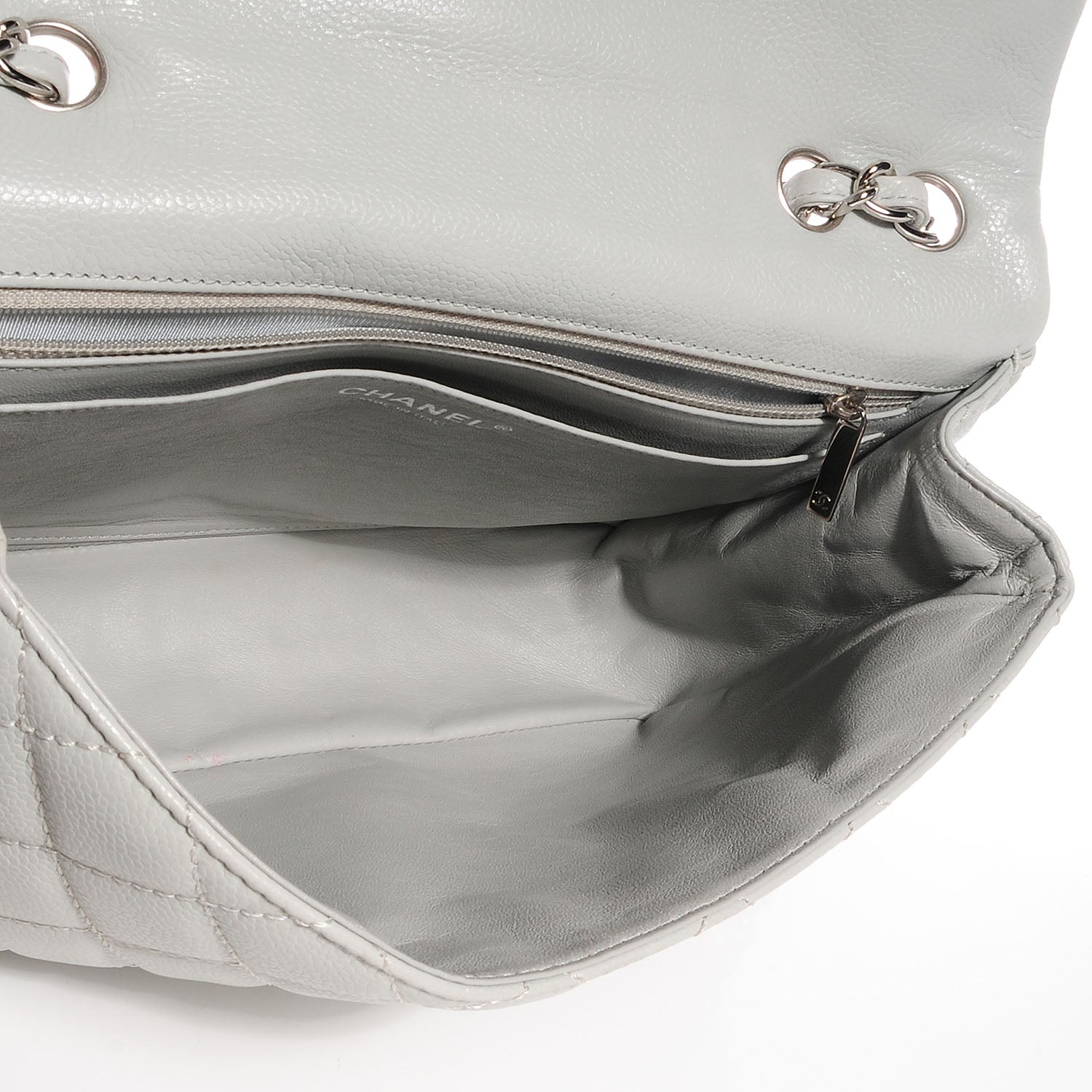 Chanel Caviar Jumbo Single Flap Grey 6 of 8