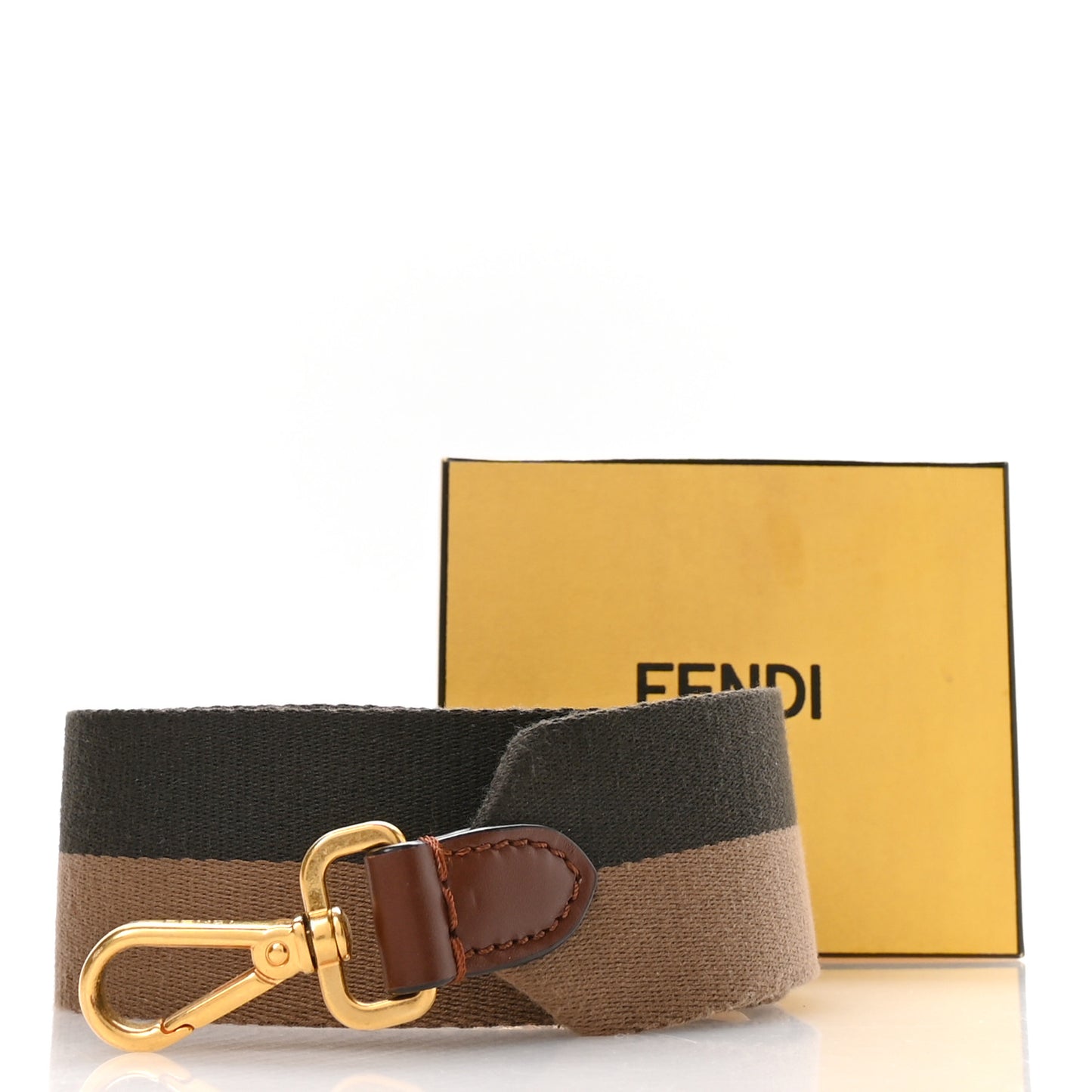 Canvas Vitello King Bi-Color Baguette Strap Beige