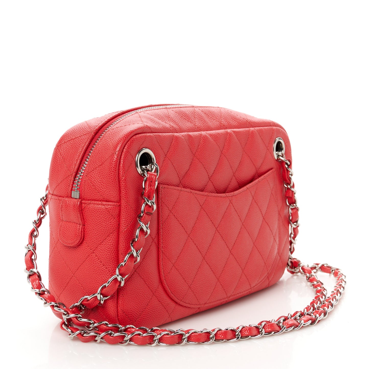 Caviar Quilted Camera Case Dark Pink