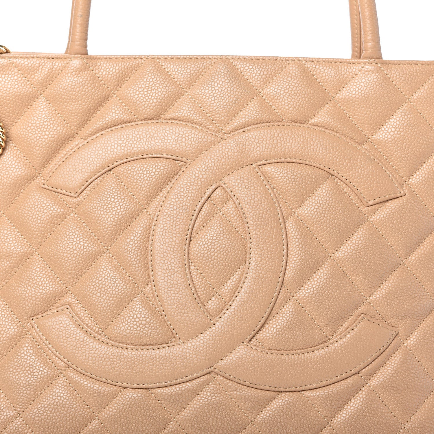 Chanel Caviar Quilted Medallion Tote Beige 11 of 11