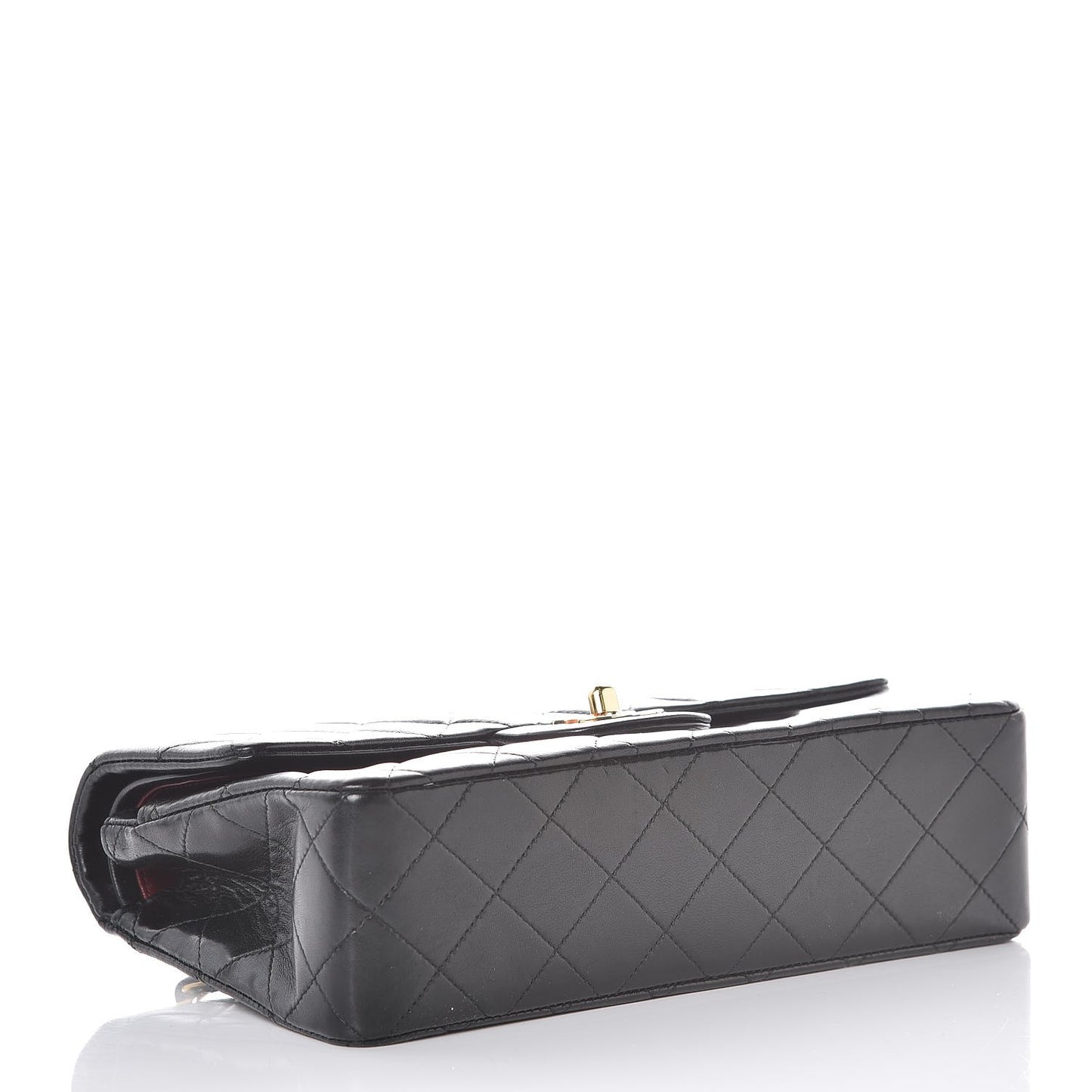 Lambskin Quilted Small Double Flap Black
