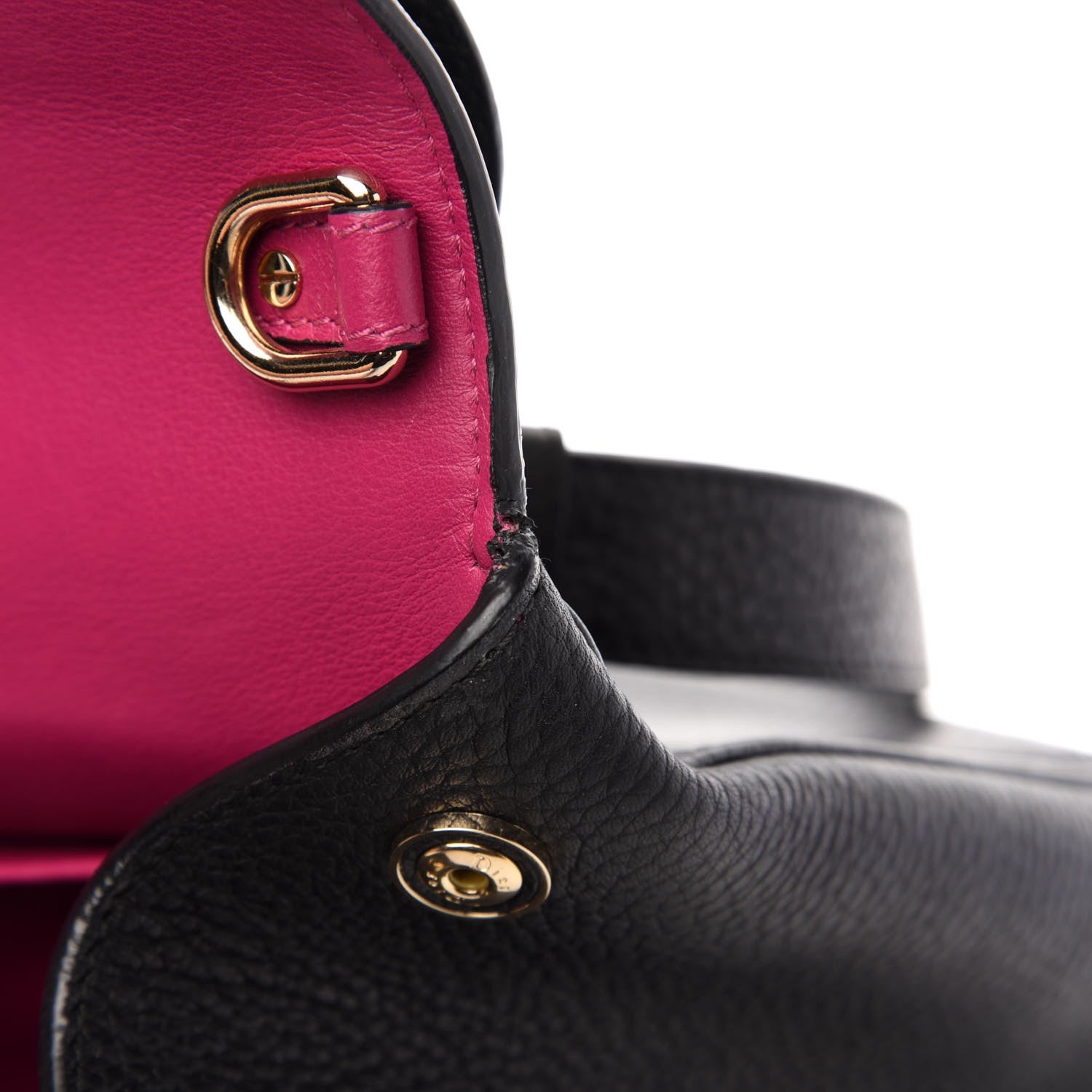 Christian Dior Bullcalf Medium Be Dior Flap Black Fraise 10 of 12