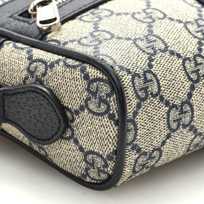 Gucci GG Supreme Monogram Textured Dollar Calfskin Web Mini Ophidia Shoulder Bag Beige Blue 7 of 8
